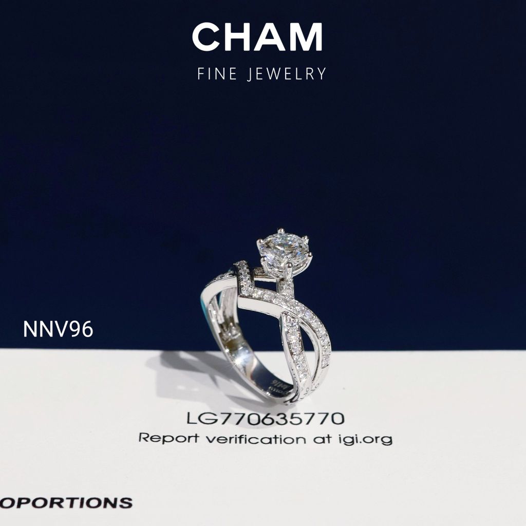 Nhẫn Nữ NNV96 Vàng 10k Chủ 6.3mm Kim Cương Lab Grown Diamond ( Barcode CNNV03)