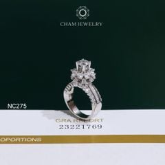 Nhẫn NC275 CHAM JEWELRY, Nhẫn Full Đá Moissanite Chủ 5.4mm(Barcode OCNN77)
