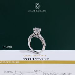 Nhẫn NC248 CHAM JEWELRY, Nhẫn Full Đá Moissanite Chủ 6.3mm (Barcode OCNN63)