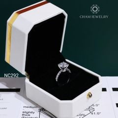 Nhẫn NC292 CHAM JEWELRY, Đá Moissanite C&C Chủ 9.0mm (Barcode OCNN140)