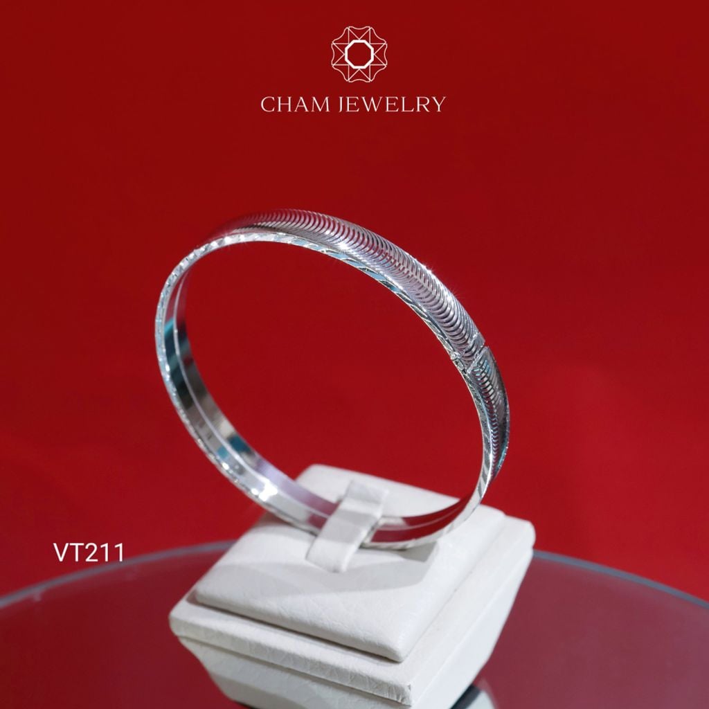 Vòng Tay VT221 CHAM JEWELRY, Vòng Mắt Mèo Bản 7.0mm (Barcode TVC37).