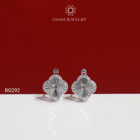 Hoa Tai BG292 CHAM JEWELRY, Cỏ 4 Lá Bản 9.0mm ( TBG929 ).