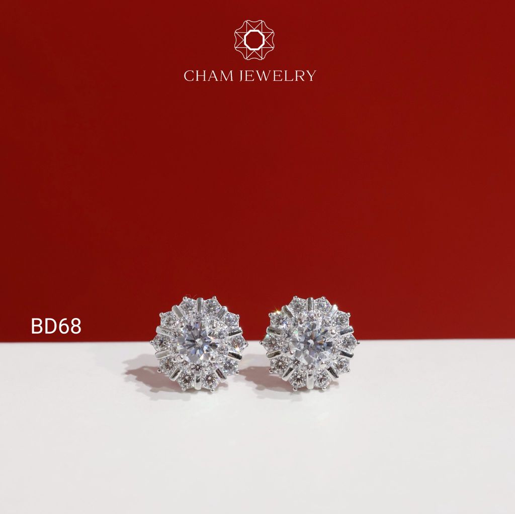 Hoa Tai BD68 CHAM JEWELRY, Chủ 4.5mm (Barcode TBD1756).