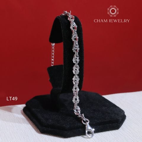 Lắc Tay LT49 CHAM JEWELRY, Lắc Xoắn Hoa Bản 5.5mm (Barcode CLACY753).