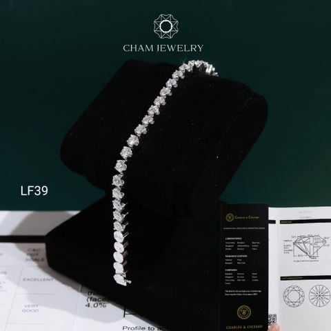 Lắc Tay LF39 CHAM JEWELRY, Lắc Tay Kiểu 4.0mm Full Moissanite C&C (OCL18)