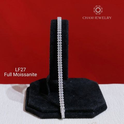 Lắc Tay LF27 CHAM JEWELRY, Lắc Tay Full Moissanite 2.0mm Cao Cấp  (Barcode OHL01)