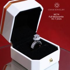 Nhẫn NC74 CHAM JEWELRY, Full Moissanite, Chủ 7.2mm (Barcode ONNU106)