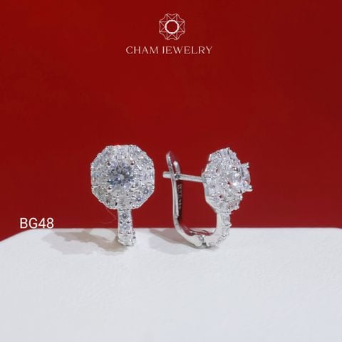 Hoa Tai BG48 CHAM JEWELRY, Chủ 4.0mm (Barcode TBG1084).