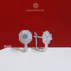 Hoa Tai BG48 CHAM JEWELRY, Chủ 4.0mm (Barcode TBG1084).