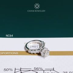 Nhẫn NC64 CHAM JEWELRY, Full Moissanite Chủ 5.4mm (Barcode ONNU86)