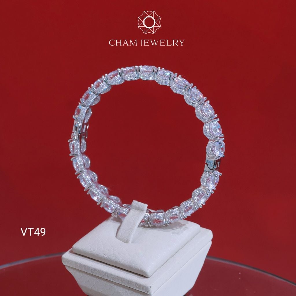 Vòng Tay VT49 CHAM JEWELRY, Vòng Full Đá 7.0mm (Barcode CADV816)
