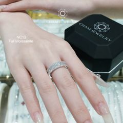 Nhẫn NC13 CHAM JEWELRY, Full Moissanite Bản 6.0mm (Barcode OHN01)