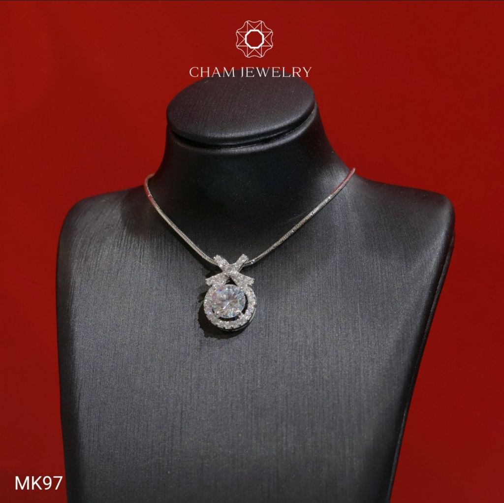 Mặt Dây Chuyền MK97 CHAM JEWELRY, Mặt Nơ Chủ 6.5mm (Barcode CM02)