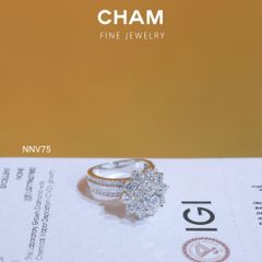 Nhẫn Nữ NNV75 Vàng 10k Chủ 5.4 Kim Cương Lab Grown Diamond