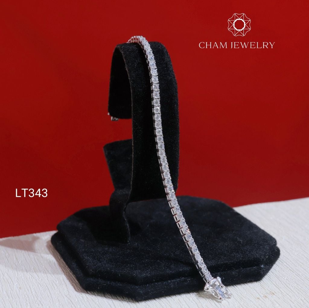 Lắc Tay LT343 CHAM JEWELRY, Lắc Tay Tennis Full Đá 2.5mm (Barcode KLT04)