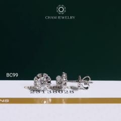 Hoa Tai BC99 CHAM JEWELRY, Hoa Tai Full Moissanite Chủ 4.5mm (Barcode OCB26)