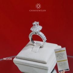 Nhẫn NC208 CHAM JEWELRY, Full Đá Moissanite Chủ 5.4mm (Barcode OCNN34)