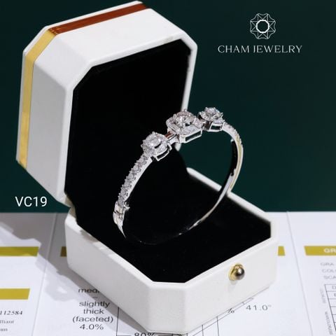 Vòng Tay VC19 CHAM JEWELRY, Vòng Full Moissanite Chủ 5.4mm (Barcode OHV02).