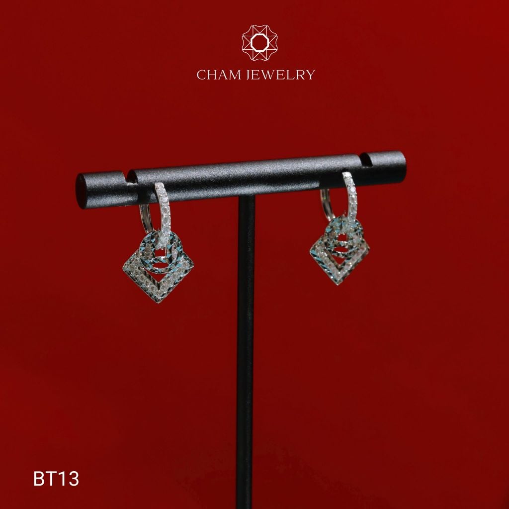 Hoa Tai CHAM JEWERLY BT13, Hoa Tai Kim Tiền ( Barcode TBT738).