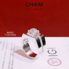 Nhẫn Nam NAV01 Chủ 7.2mm D VVS2 Vàng 10k Kim cương Lab-grown