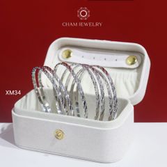 Vòng Tay XM34 CHAM JEWELRY, Ximen Kiểu Chạm Máy Bản 2.5mm (Barcode TXC131).