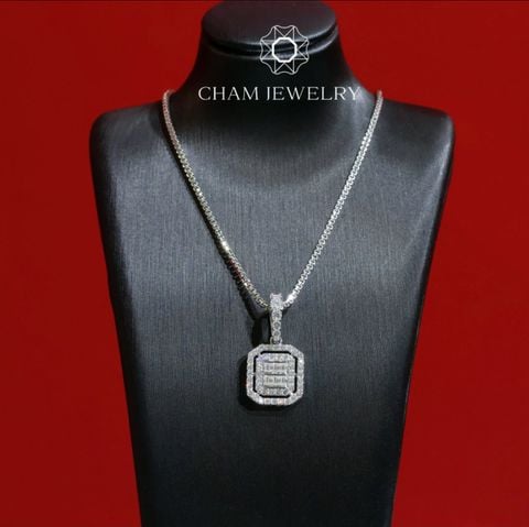 Mặt Dây Chuyền MC08 CHAM JEWELRY , Full Moissanite Cao Cấp (Barcode OM46).