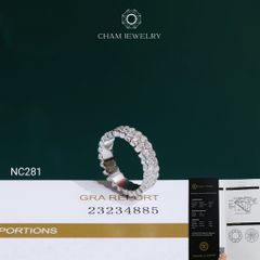 Nhẫn NC281 CHAM JEWELRY, Nhẫn Kiểu Full Đá Moissanite C&C Bản 5.0mm (Barcode OHN19)