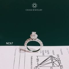 Nhẫn NC67 CHAM JEWELRY, Full Moissanite Chủ 4.5mm (Barcode ONNU79)