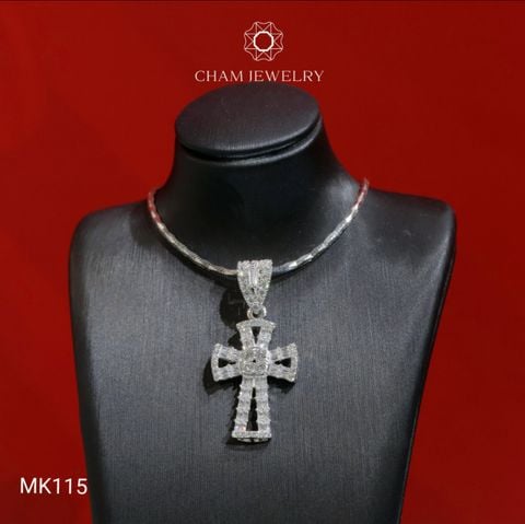 Mặt Dây Chuyền MK115 CHAM JEWELRY, Mặt Thánh Giá Full Đá (Barcode TMTG156)