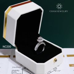 Nhẫn NC200 CHAM JEWELRY, Full Moissanite Chủ 6.0mm (Barcode OCNN27)