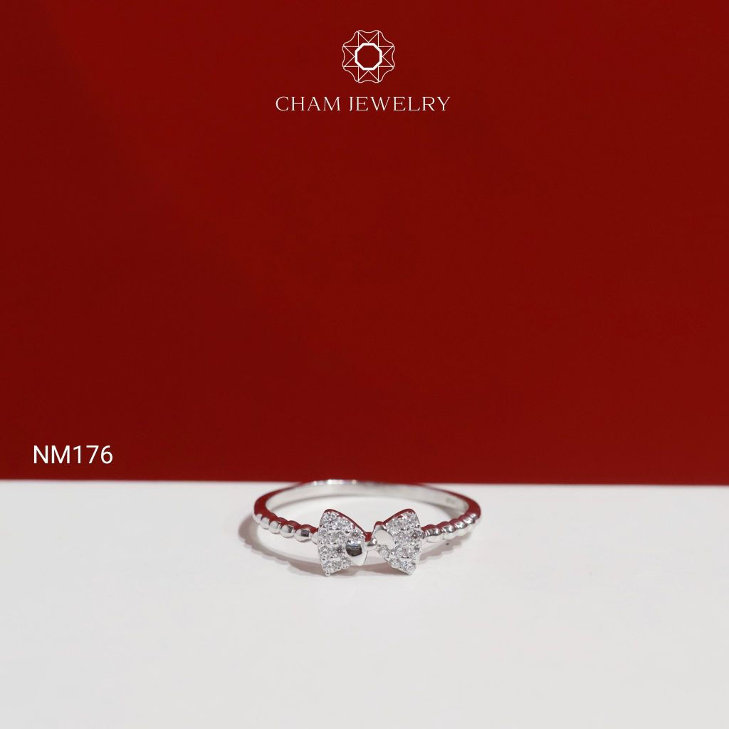Nhẫn NM176 CHAM JEWELRY, Nhẫn Kiểu Nơ Đai Bi (Barcode TNT1008).