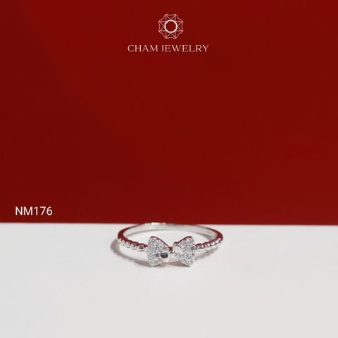 Nhẫn NM176 CHAM JEWELRY, Nhẫn Kiểu Nơ Đai Bi (Barcode TNT1008).