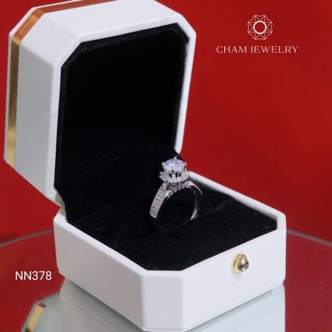 Nhẫn NN378 CHAM JEWELRY, Chủ 6.5mm (Barcode TNN1115).
