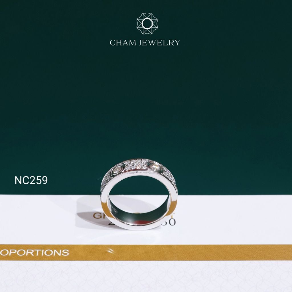 Nhẫn NC259 CHAM JEWELRY, Nhẫn Full Đá Moissanite (Barcode OCNN113)