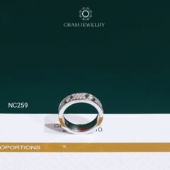 Nhẫn NC259 CHAM JEWELRY, Nhẫn Full Đá Moissanite (Barcode OCNN113)