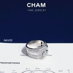 Nhẫn Nam NAV03 Chủ 6.8mm Vàng 10k Kim cương Lab-grown