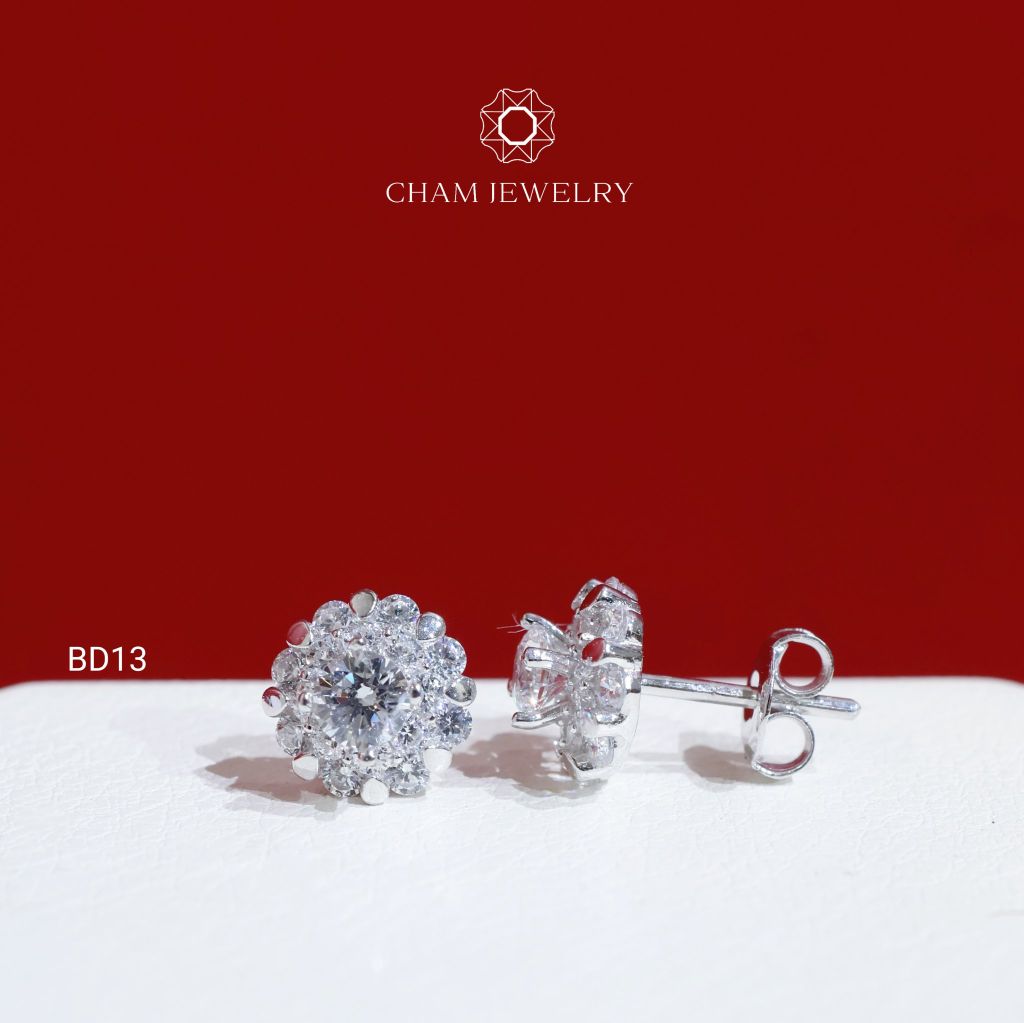 Hoa Tai CHAM JEWERLY BD13, Chủ 4.0mm (Barcode TBD1389).