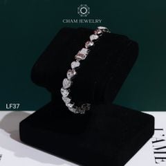 Lắc Tay LF37 CHAM JEWELRY, Lắc Kiểu Trái Tim Full Moissanite C&C (Barcode OCL15)