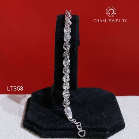 Lắc Tay LT358 CHAM JEWELRY , Xoắn Ovan 6.0mm Charm Cỏ 4 Lá (Barcode TLBC749).