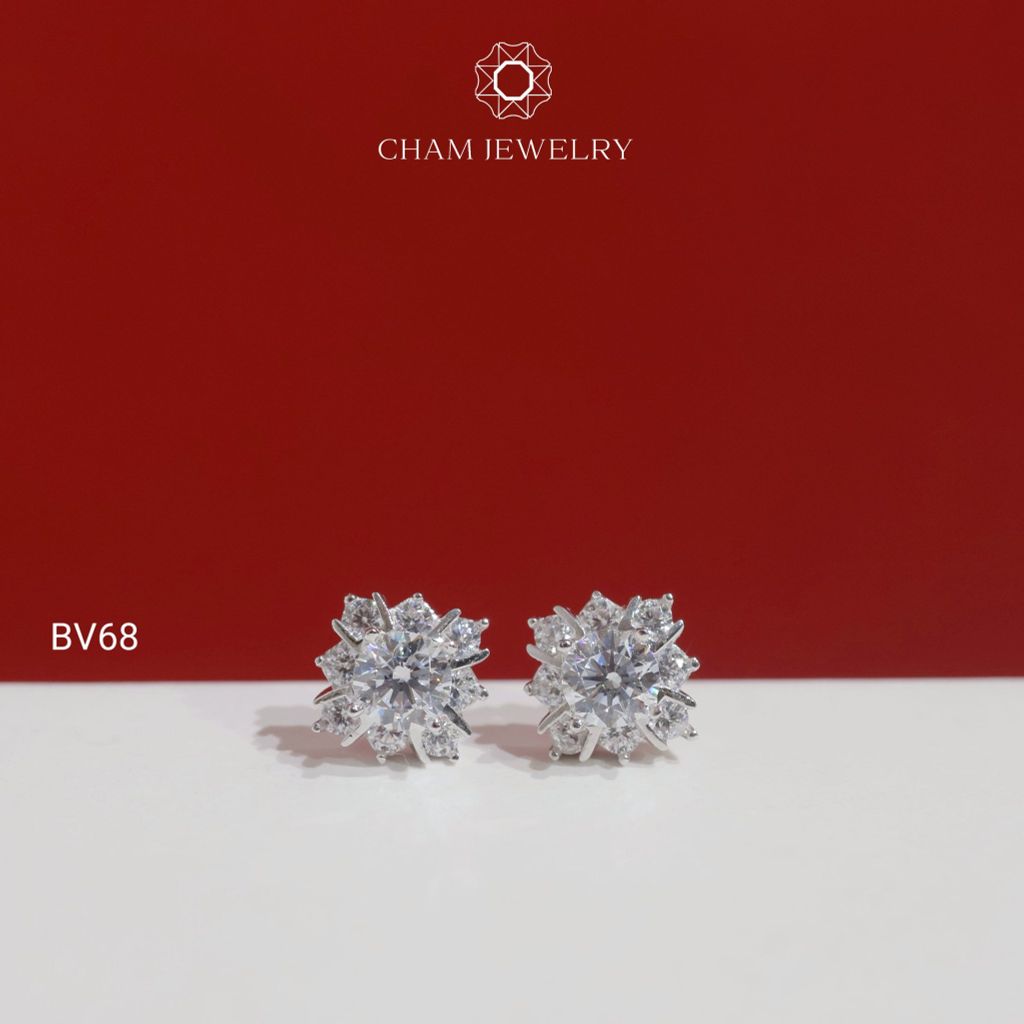 Hoa Tai BV68 CHAM JEWERLY, Chủ 4.5mm (Barcode TBV482) .