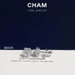 Hoa Tai BDV29 Vàng 10k Chủ 4.5mm Kim Cương Lab Grown Diamond