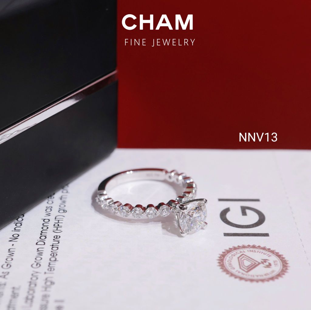 Nhẫn Nữ NNV13 Vàng 10k Chủ 6.3 Kim Cương Lab Grown Diamond