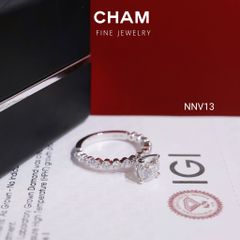 Nhẫn Nữ NNV13 Vàng 10k Chủ 6.3 Kim Cương Lab Grown Diamond