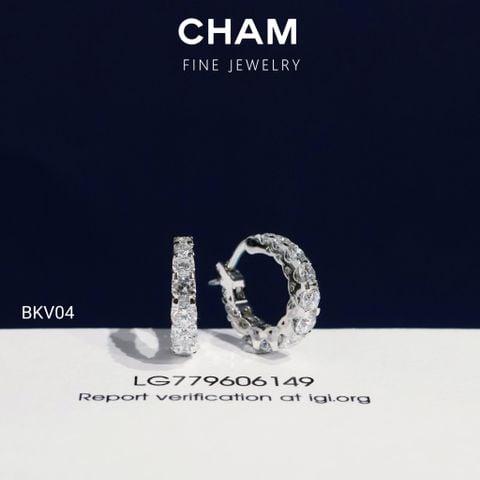 Hoa Tai BKV04 Vàng 10k Kim Cương Lab Grown Diamond (Barcode BT182)