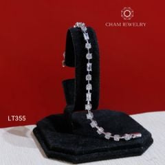 Lắc Tay LT355 CHAM JEWELRY , Lắc Chữ Nhật Kết 4.0mm (Barcode KLT53).