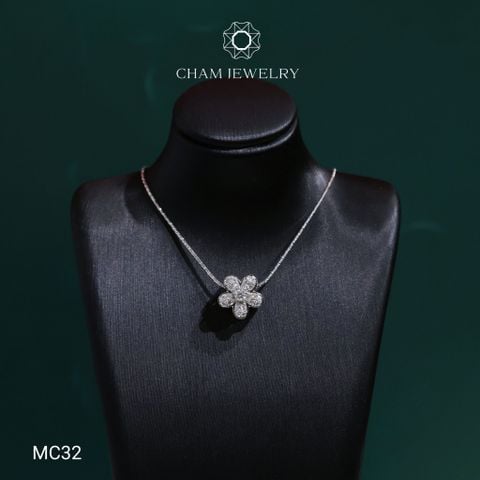 Mặt Dây Chuyền MC32 CHAM JEWELRY , Mặt Hoa 5 Lá Full Moissanite (Barcode OCM05).
