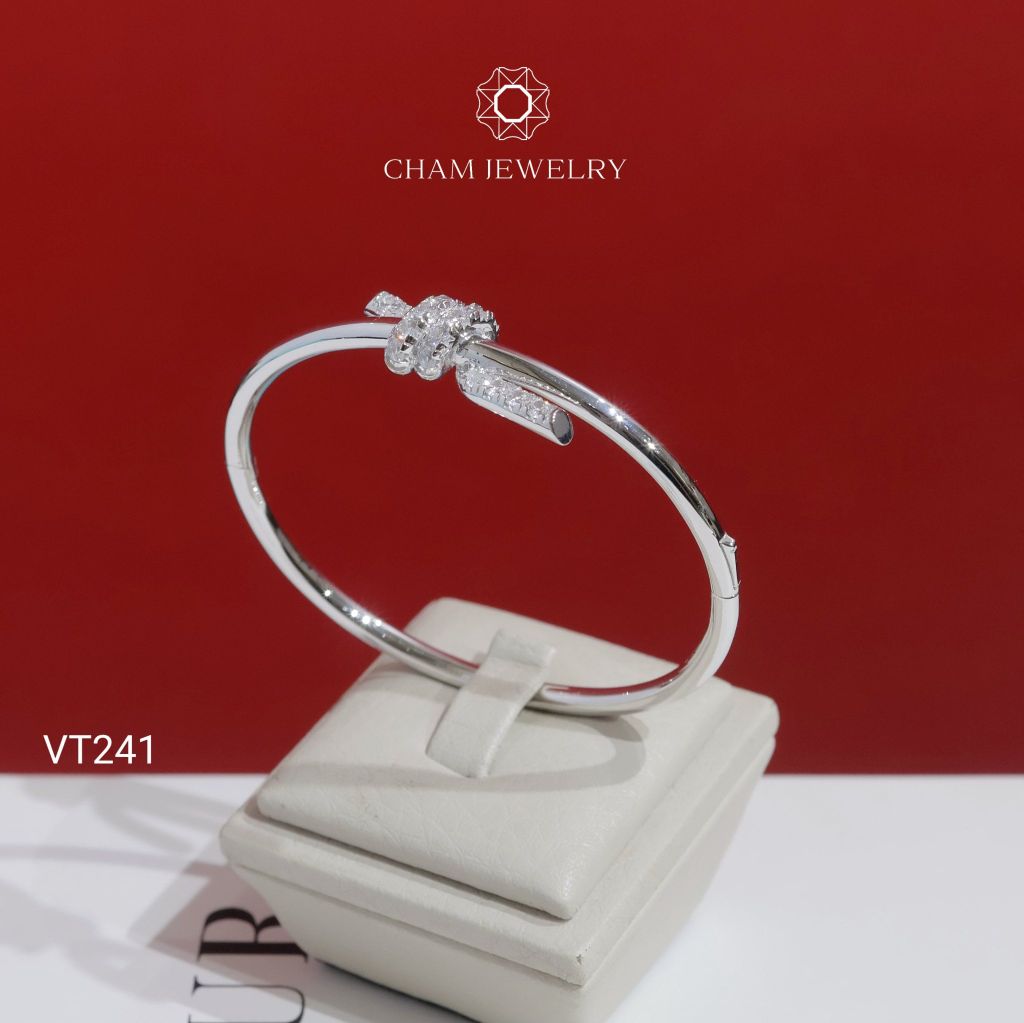 Vòng Tay VT241 CHAM JEWELRY, Vòng Xoắn Nơ Đai Trơn (Barcode TVB328V).