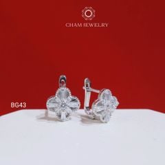 Hoa Tai CHAM JEWERLY BG43, Hoa Tai 4 Lá Chủ 2.5mm (Barcode TBG1076)
