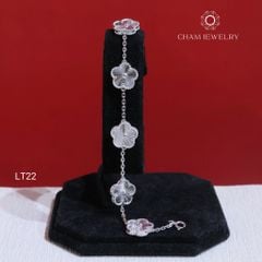 Lắc Tay LT22 CHAM JEWELRY,  Lắc Tay Hoa 5 Cánh Bản 10.0mm (Barcode TLT1408).