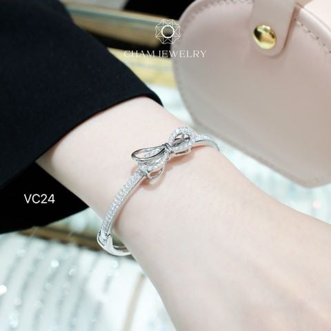 Vòng Tay VC24 CHAM JEWELRY, Vòng Kiểu Nơ Full Đá Moissanite ( OCV24 )